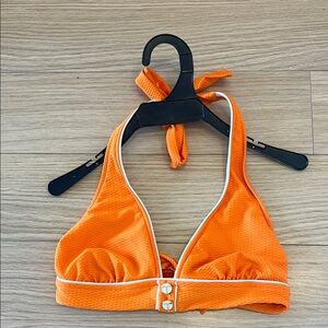 LIKE NEW! TRINA TURK Orange Halter Bikini Top SZ 8